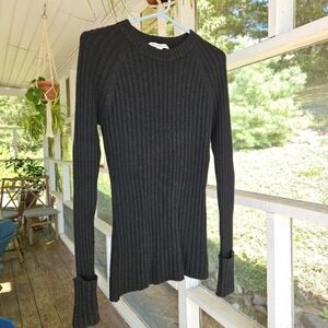 Cashmere Wool Blend Black Pullover Sweater